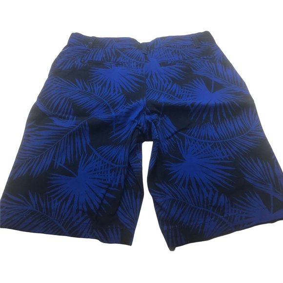 Wonder Nation Boy's Size 16 Adjustable Waist Flat Front Short Blue Palm Leaf New - Picture 2 of 13